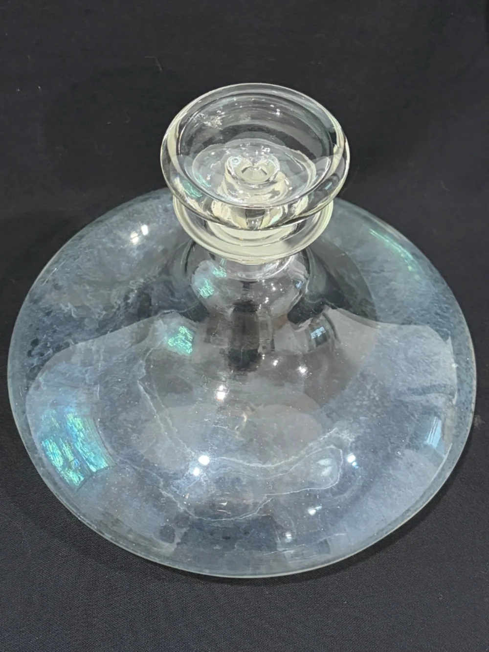 Vintage MCM Heavy Hand Blown Glass Ship Decanter Barware 7.5